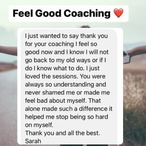 Feel Good mindset coaching for weight loss feedback